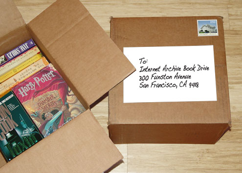 a box of book going to Internet Archive
